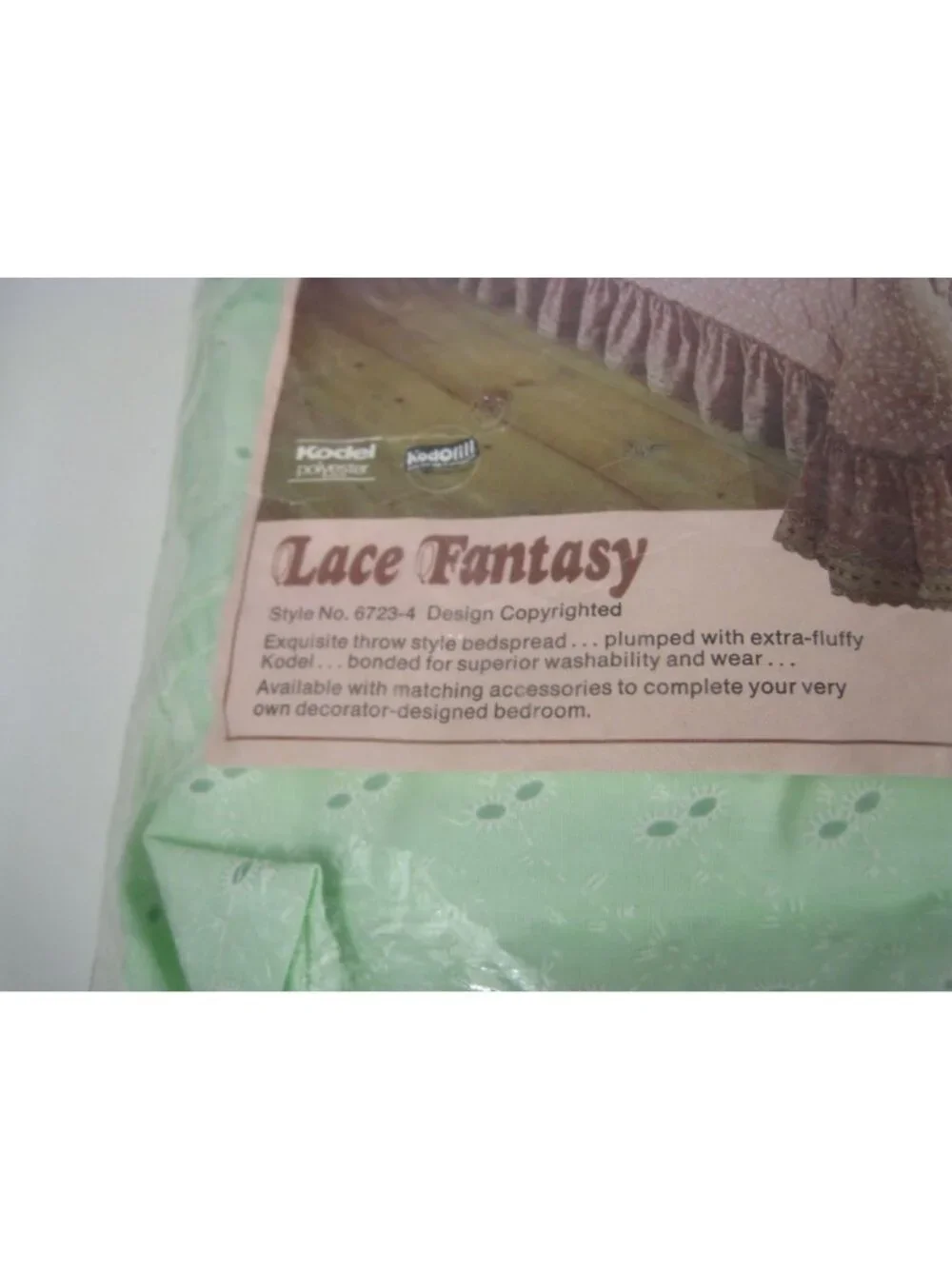 Lace Fantasy 84 in Priscilla Curtain Vintage Eyelet Green Polyester Open Pack